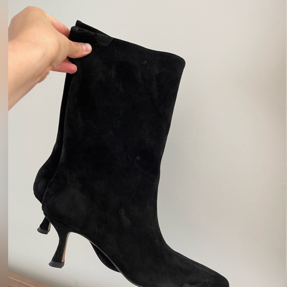 Mango genuine suede black boots